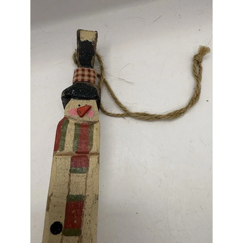 Vintage Set Of 3 Kurt S. Adler Mini Snowmen Decorated Brooms Hand Painted 18”